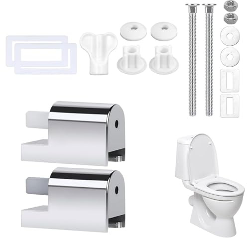 Kit De Bisagras Tapa WC, 2 Piezas Kit De Piezas De Repuesto Para Asiento De Inodoro, Accesorios De Asiento De Inodoro WC, Fijaciones Para Instalar Y Asegurar Asientos