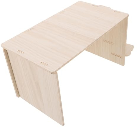 BESTonZON Maison Bois Massif pour Hamsters Et Cobayes Abri Refuge Rustique Petite Maisonnette Confortable pour Petits Rongeurs Nid Décoratif Et Fonctionnel avec Plateforme