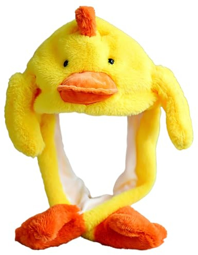 Huhaokejis Sombrero de Pato con Orejas Móviles Sombrero de animal Gorro con Orejas Que Se Mueven Gorra Animal Sombreros divertidos con orejas flexibles Cosplay Regalo de Fiesta de Cumpleaños