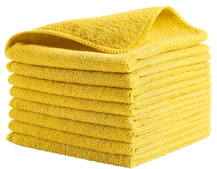 Rubbermaid Commercial Microfibre Cloth, 30cm x 30cm, Yellow (Pack of 24 Cloths) 1820580