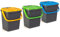 ECP20 Lot de 3 poubelles fermées EcoPlus pour collecte différenciée écologique 20 litres