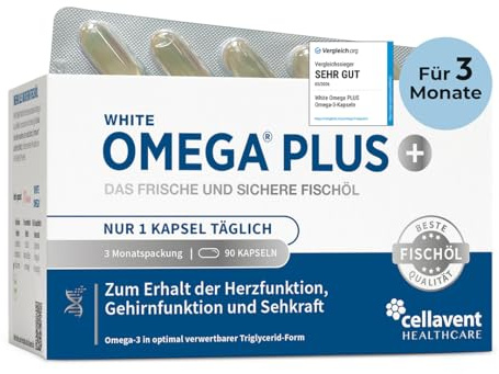 Omega 3 Kapseln hochdosiert – 1 Kapsel täglich liefert 800 mg Omega-3 (400 mg EPA & 300 mg DHA) – einzeln geschützt für Frische & Stabilität – Fischöl in Triglycerid-Form (90 Kapseln)