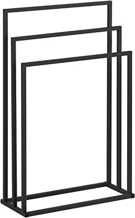 Physa Physa TR-1 Porte-Serviette sur Pied en Acier 3 Barres (3 Barres, Largeur 55 cm, Capacité de 6 kg, Gris foncé)