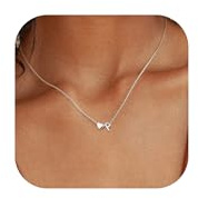 Chriscoco Collar Plata de Ley 925 Mujer Niña Colgantes Iniciales P Corazón Cadenas de Plata Inicial Regalo Día de la Madre - Con Caja de Joyería