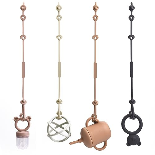 CLDY Giocattolo per Bambino Catenina per Ciuccio in Silicone, Cattura Bicchiere, Cinghie di Sicurezza per Giocattoli, BPA-Free, Cinghie per Bicchieri per Passeggino, Fissaggio per Seggiolone, Auto