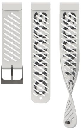 SUUNTO 22 ATH5 Silikon Armband Kompatibel Race, Vertical, 9 Peak Pro, 9 Peak, 5 Peak, Watch Strap Weiches Silikon Ersatzband 22mm Pearl White S+M