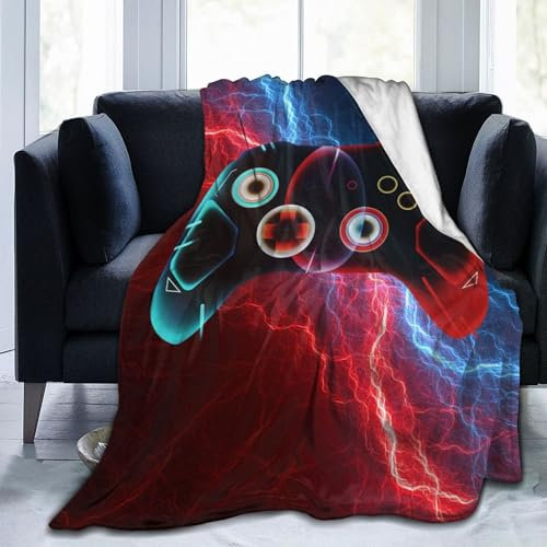 Video Game Themed Blankets Soft Warm Game Bedding Gamer Gifts Game Room Decor for Boys Kids Adults Playstation Blanket Fleece Throw Blanket Suit for Couch Sofa Bed 100x130cm(40x50 Inch)