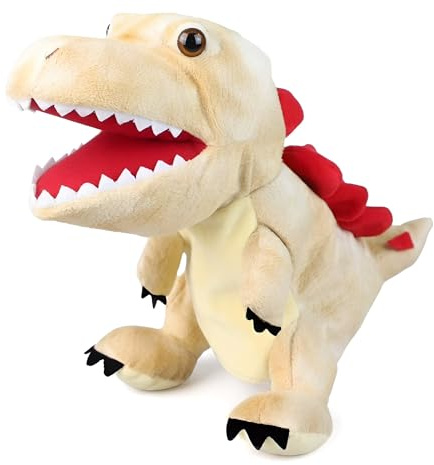 LOMTRATS Dinosaurier handdockor för barn, Triceratops och Tyrannosaurus Rex med öppen mun, för att berätta historier, undervisning, födelsedagspresenter
