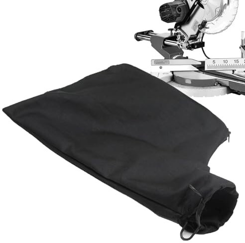 Biniveil Sac à poussière pour scie à onglet, sac à poussière à onglet noir pour collecte de poussière, sac collecteur de poussière pour scie de table avec fermeture éclair, accessoires de scie de