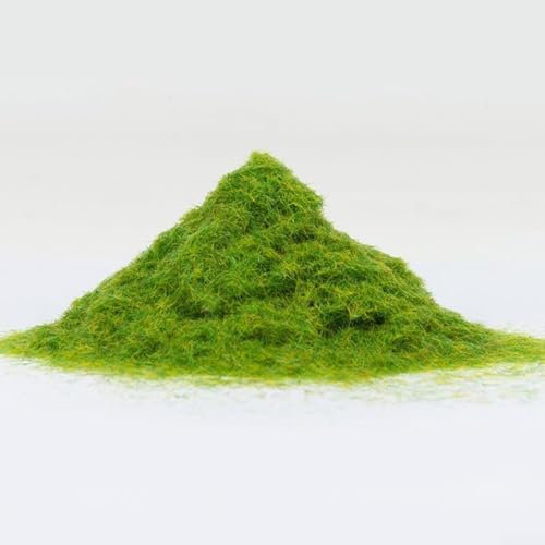 ChicBosomn Modelo ferroviario hierba estática verde follaje polvo de nailon para diseño paisajístico paisaje pastizal textura de campo (500 g)