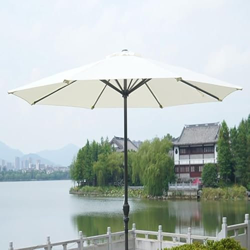 YFQYRB Ombrellone da Esterno per Patio 2.7x2.35m, Parasole per Ristorante All'aperto, Ombrellone da Spiaggia con 8 Stecche, Senza Base(Beige)