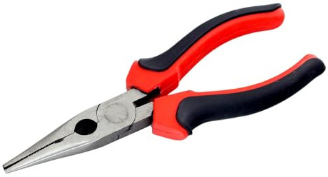Voche 6 150mm Long Needle Nose Pliers | Heavy Duty Heat Treated Steel with Non Slip Grips
