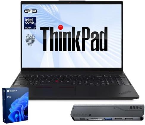 Lenovo ThinkPad L16 Gen 2 Business AI Laptop, 16 FHD+, Intel Core Ultra 7 255U, 32GB DDR5, 1TB SSD, HDMI, Fingerprint, Backlit, Wi-Fi 6E, Long Battery Life, Windows 11 Pro, 7-in-1 USB-C Hub Bundle