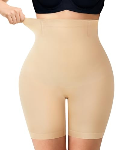Nebility Shapewear for Women Tummy Control Knickers High Waisted Body Shaper Shorts Seamless Thigh Slimmer Pants Waist Trainer Shaping Underwear (Beige, M)