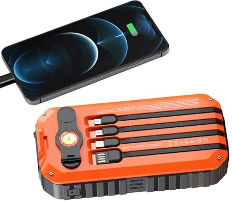Eastuy Power Bank Solare 20000mAh | Con Torcia ad Alta Luminosità | Power Bank Solare con Manovella - Per Escursionismo, Viaggio, Trekking, Festival, Smartphone, Fotocamera, Tablet