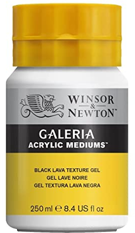 Winsor & Newton 3040812 Galeria Strukturgel Schwarze Lava, 250 ml Topf, Strukturmedium mit feinen Teilchen aus schwarzem Feuerstein