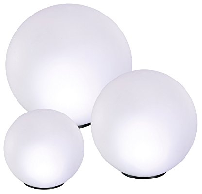 Esotec 102614 Boules Solaires Multicolores - Kit de 3 Lampes LED 7 Couleurs Lumineuses avec Panneau Solaire, Batterie et Changement de Couleur pour Jardin