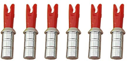 Milaem Tir à l'arc Encoches de Fleche Queues de flèche avec Clou de Protection en Alliage d'aluminium pour ID 6,2mm Fleche (Paquet de 50)