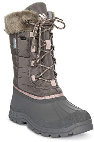 Trespass Womens Snow Boots Stavra II - Insulated Warm Fleece Lined, Waterproof Rubber Shell, Water Resistant Textile Upper, Synthetic Fur Trim