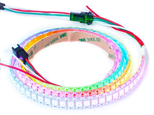 BTF-LIGHTING WS2812E Fili in lega ECO RGB 5050SMD Indirizzabile individualmente 1m 144 Pixel/m PCB bianco flessibile Full Color LED Pixel Strip Dream Color IP65 impermeabile Progetti fai-da-te DC5V