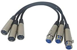 Your Cable Store Three Pack of 1 Foot XLR 3P Male/Female Microphone Cables
