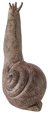 CasaJame Kunstharz Schnecke XL, naturgetreu braun, 27 cm hoch, Gartendekoration, Indoor & Outdoor, handgemachte Figur