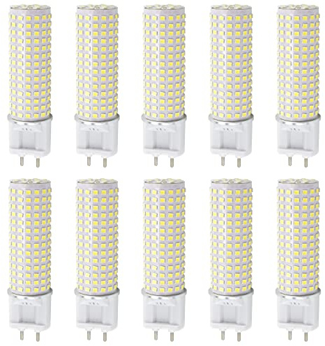 TPMAFF TPMAFF LED G12-lampor, G12 Bi-Pin Base Corn Light Bulb,10 Watt 1500LM,15 Watt 2200LM,20 Watt 3000LM,3000K 4000K 6000K Ej dimbar AC 85V~265V(10-pack)