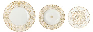 BRANDANI - Set Tavola 18 Pezzi Excalibur Tavola Natalizia Porcellana
