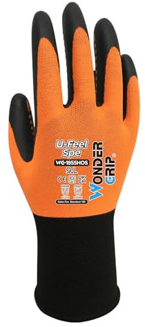 WONDER GRIP Handschuhe WG-1855HOS U-FEEL SPE Orange 10/XL, Orange, Schwarz, XL
