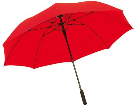 Preiswert&Gut Stockschirm Automatik Groß 120 cm Damen Herren Fiberglas XXL Regenschirm (Rot)