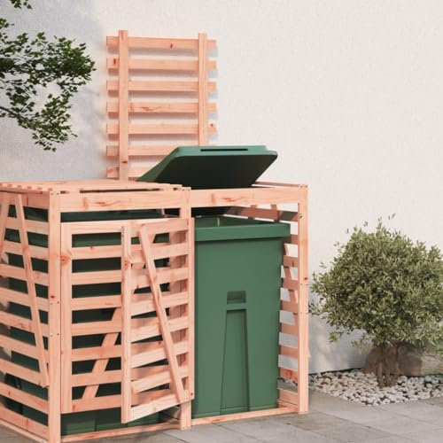 Générique Extension d'abri de Poubelle sur roulettes Bois Douglas Massif,Maison & Jardin,Produits ménagers,Accessoires pour conteneurs à déchets,Cache-conteneurs à déchets,Brun,40.85 LB,825112