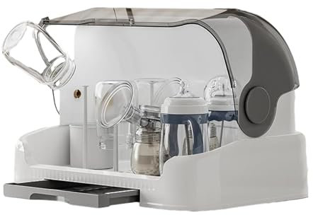 Baby Bottle Drying Rack with Toddler Bottle Storage Box, Dustproof with Removable Drip Tray, Countertop Rack