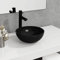 LAPOOH Lavabo de Vidrio, Lavabo sobre Encimera, Lavamanos para Baños, Lavabo Baño, Mueble Lavabo, Muebles De Baño, Templado Negro 30x12 cm