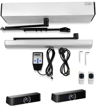 Olide Electric Swing Door Opener with 2PCS Surface-Mounted AI Human Detection Sensor Detecting Human Figure and Auto Open Door