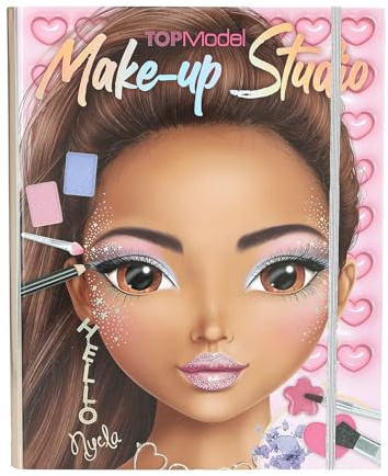 Depesche 13164 TOPModel - Makeup Kreativ -Mappe, mit Model Motiven zum Selbstgestalten, inkl. Make Up Palette und Pinseln, Rosa