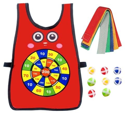 Huasean Juego De Pelota con Chalecos Pegajosos, Juego De Lanzar Y Atrapar, Equipo Reutilizable Lavable para Diversión Al Aire Libre En Parque Playa Jardín para Jóvenes Adultos Niños