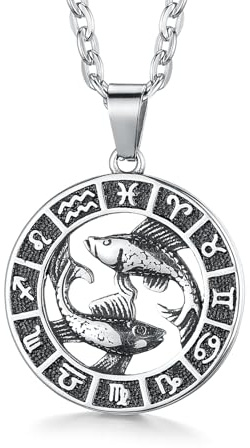Colgante de Signo s para Mujeres y Hombres, Acero Inoxidable, constelación de Leo, medallón de horóscopo, joyería de astrología Celestial Retro