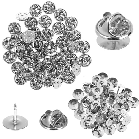 Funngy Cierres de Mariposa,50 PCS Alfileres de Embrague de Mariposa Mariposa Clutch Metal Pin Imperdibles para Broches Cierre de Clip para DIY Manualidades y Joyería Tachuelas Corbata