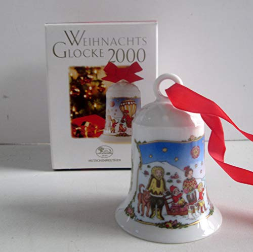 Hutschenreuther Weihnachtsglocke 2000, Anhänger, Porzellanglocke, Baumschmuck, Baumanhänger, Weihnachten