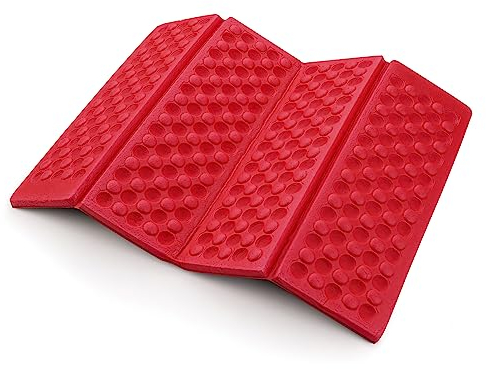 AceCamp® Thermo Sitzkissen Outdoor faltbar [1 St. Rot] - Isolierendes wasserdichtes Sitzkissen - Sitzpolster outdoor - Stadion Sitzkissen faltbar - Thermositzunterlagen outdoor - Sitzkissen unterwegs