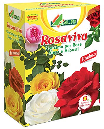 AL.FE CONCIME ROSAVIVA Concime granulare Completo per Tutte Le Rose e arbusti fioriti. Favorisce abbontanti Fioriture. 1 kg