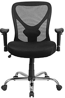 Flash Furniture Big & Tall Bürostuhl | Höhenverstellbarer Drehstuhl aus Netzstoff mit Rollen