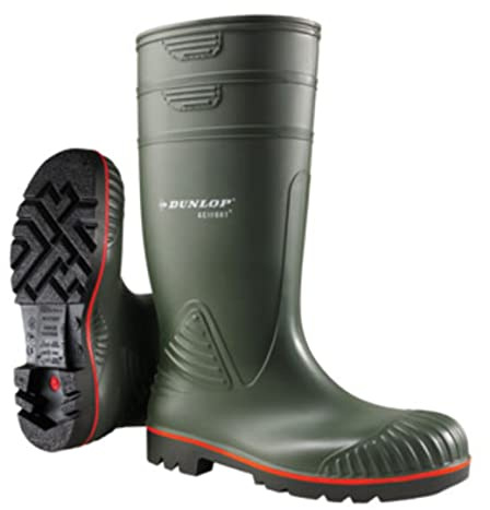 DUNLOP Acifort Heavy Duty full safety - Tough Green workboot for heavy farm work, Full safety, S5, with steel toecap and midsole, Anti-slip, SRA outsole, Highly resistant to various chemicals - EU39