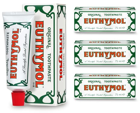 Euthymol Original Toothpaste Gift Box Set, Fluoride-Free Toothpaste for Plaque Removal, Antibacterial, Cavity & Gum Care, Healthy Enamel, Daily Oral Hygiene