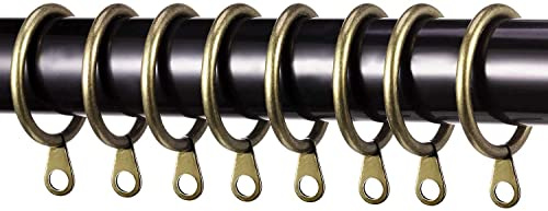 Metal Curtain Hooks Rings 40mm Internal Diameter Eyelets for Curtain Poles Drapery Pole Hooks Antique Brass Pack of 24