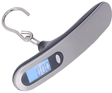 Digital fiskevåg, ergonomisk design 110,2 lb lastbärande elektronisk krokvåg Multipelviktsenhet Bakgrundsbelysning Display Stor skärm för bagagevägning