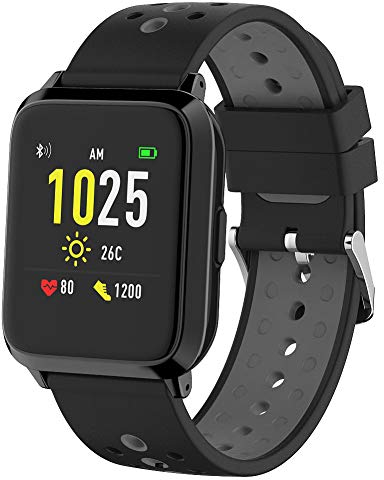 Newgen Medicals Schwimmuhr: GPS-Sportuhr, Always-On-Display, Bluetooth, App,Versandrückläufer (Smartwatch mit GPS, Smartwatch Always On, Entfernungsmesser)