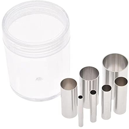 BOBOZHONG Runde Ausstechformen,7-teiliges Lochausstecher Mini-Ausstechformen Edelstahl Ringe Ausstechform Set mit Aufbewahrungsbox für Tonkeramik Fondant Kuchen Dekoration Backen Handwerk