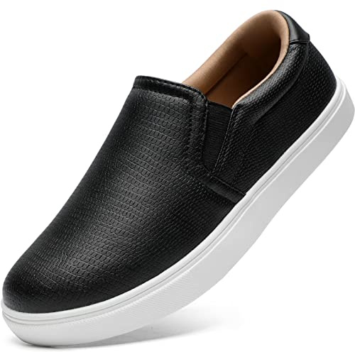 STQ Slip On Shoes for Women Comfort Spring Loafers with Memory Foam Business Casual Sneakers Black White Size 8