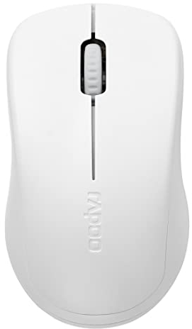 Rapoo 1680 Silent kabellose Maus Wireless Mouse 2.4 GHz Computermaus 1000 DPI Sensor 12 Monate Batterielaufzeit ergonomisch für PC & Mac - weiß